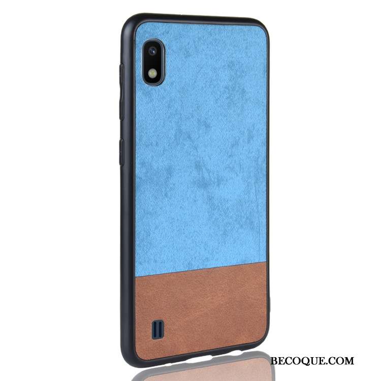 Samsung Galaxy A10 Tout Compris Gris Couture Couleurs Tendance Coque De Téléphone Denim