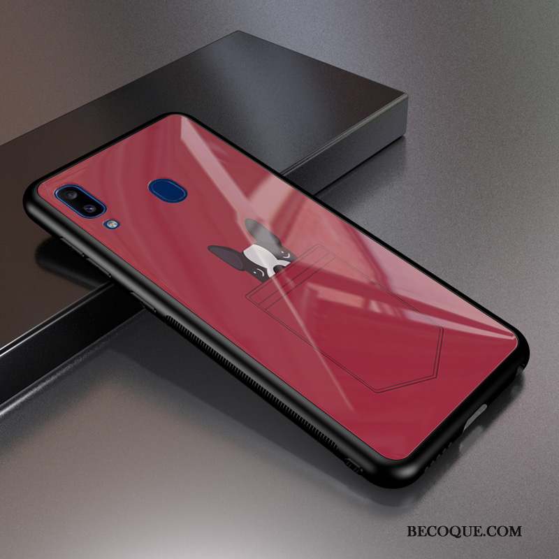 Samsung Galaxy A20e Coque Étui Personnalisé Fluide Doux Verre Membrane Noir