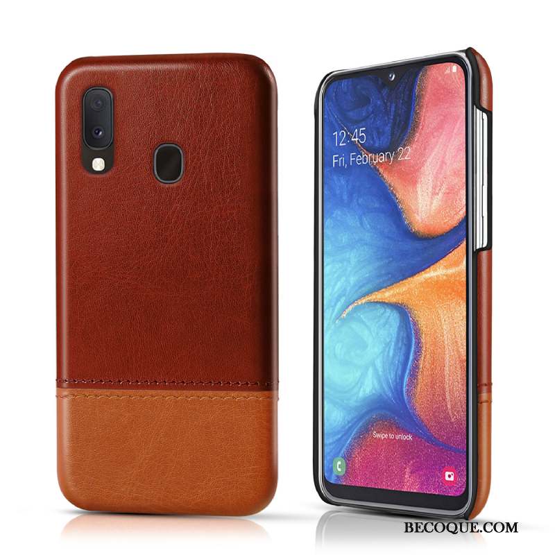 Samsung Galaxy A20e Cuir Business Coque De Téléphone Incassable Protection Personnalité