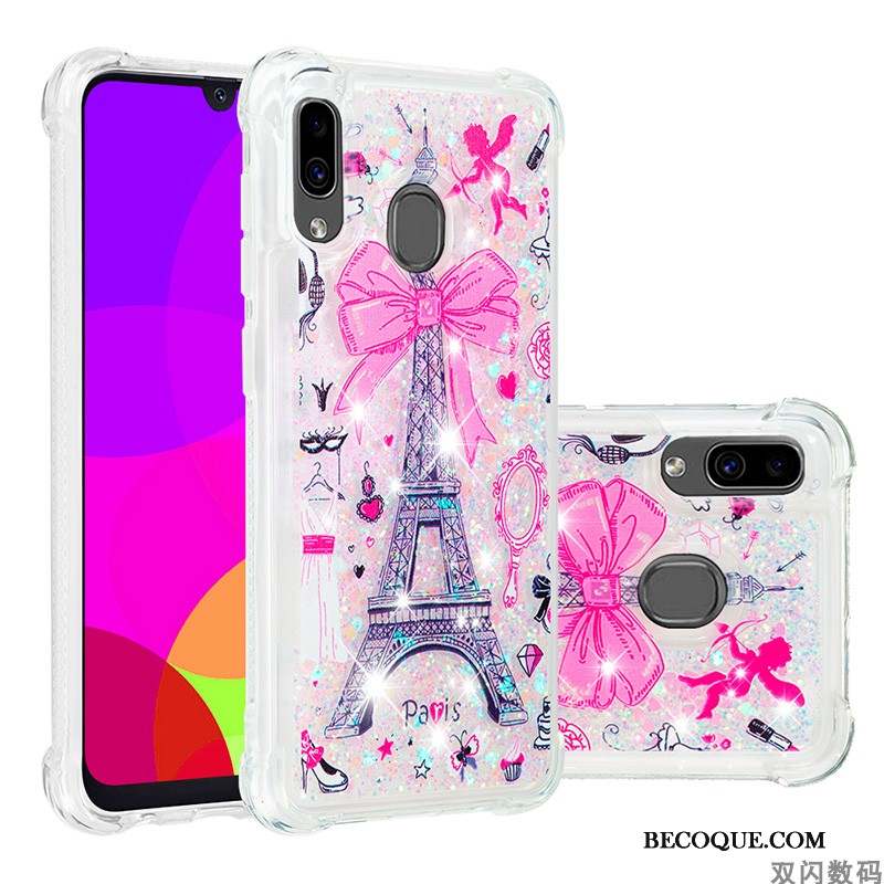 Samsung Galaxy A20e Rose Silicone Coque De Téléphone Fluide Doux Incassable Protection