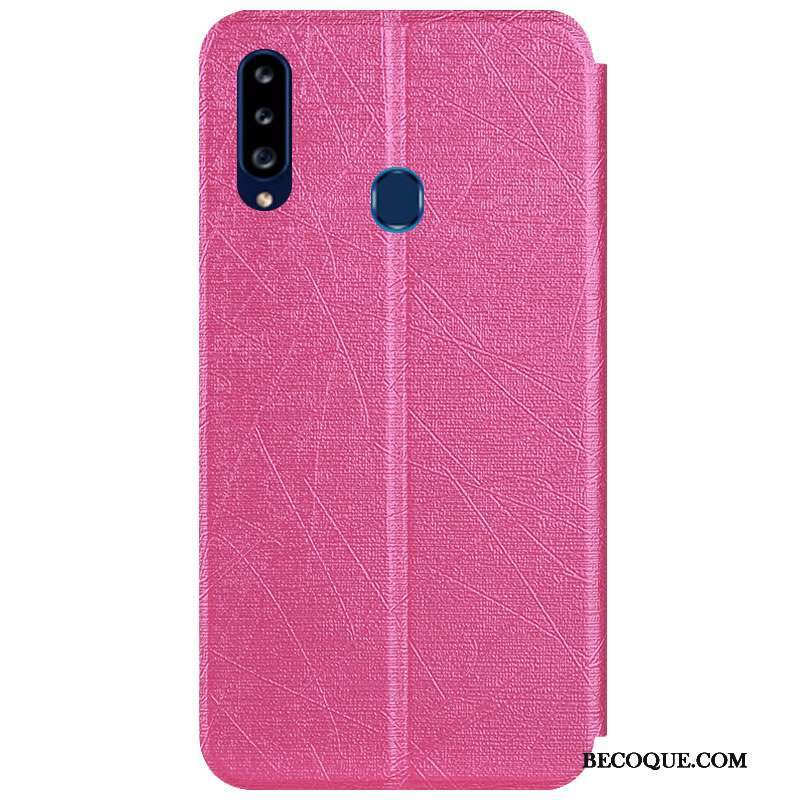 Samsung Galaxy A20s Argent Coque De Téléphone Protection Étui En Cuir Incassable Housse