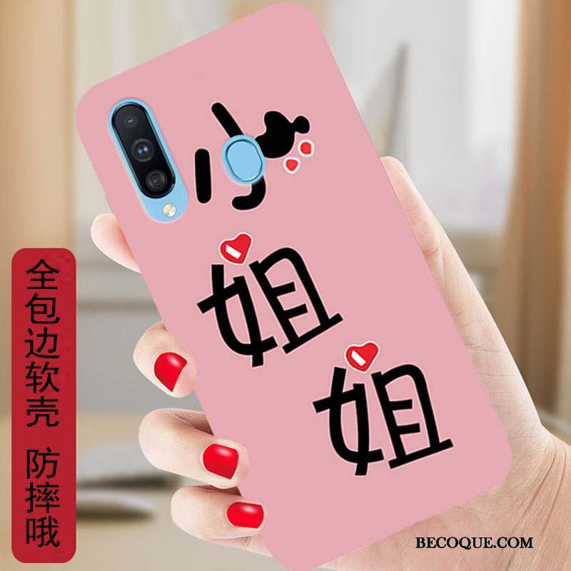 Samsung Galaxy A20s Coque De Téléphone Protection Rose Délavé En Daim Étui Silicone