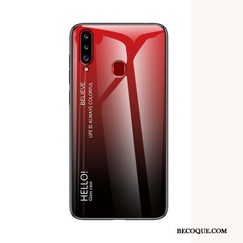 Samsung Galaxy A20s Coque Net Rouge Marque De Tendance Nouveau Téléphone Portable Silicone Fluide Doux