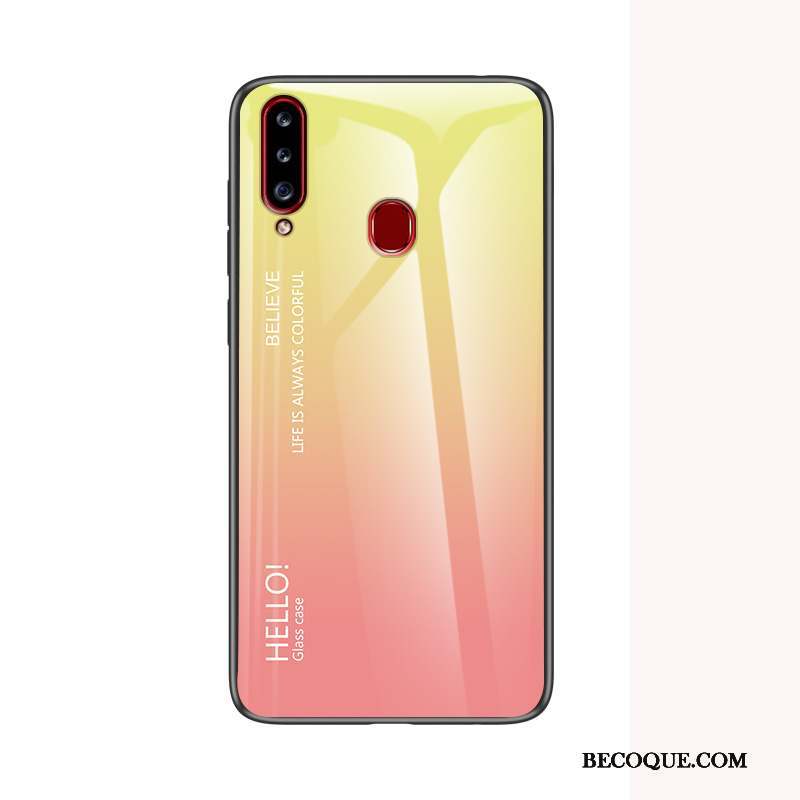 Samsung Galaxy A20s Coque Net Rouge Marque De Tendance Nouveau Téléphone Portable Silicone Fluide Doux