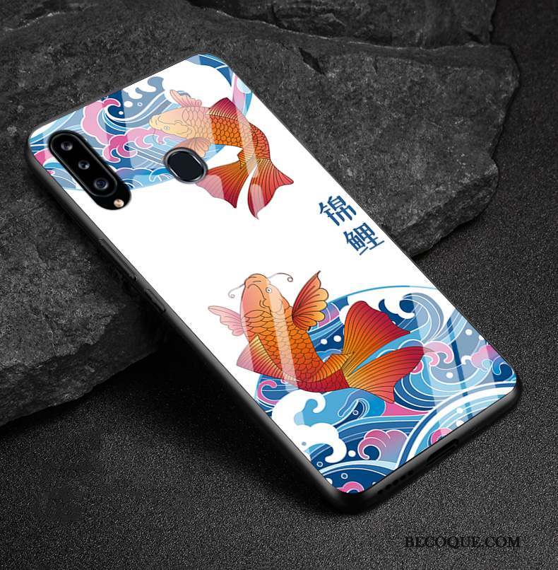 Samsung Galaxy A20s Silicone Incassable Verre Nouveau Fluide Doux Coque De Téléphone