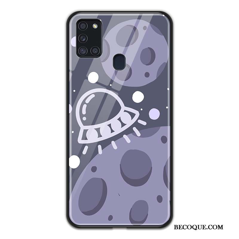 Samsung Galaxy A21s Amoureux Incassable Lapin Planète Coque Dessin Animé