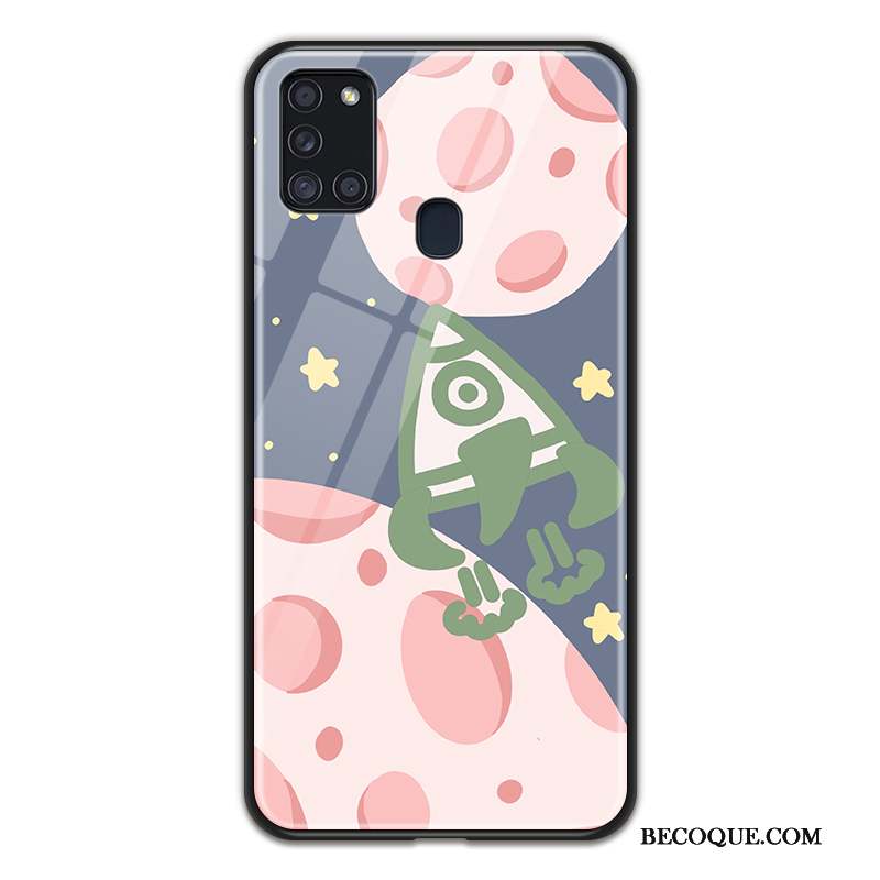 Samsung Galaxy A21s Amoureux Incassable Lapin Planète Coque Dessin Animé