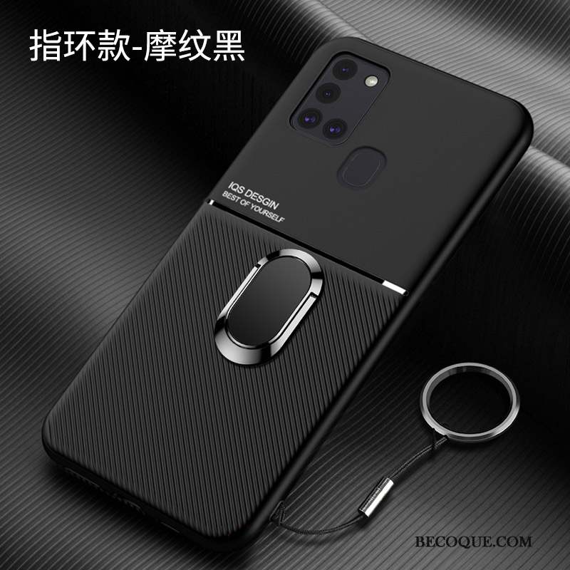 Samsung Galaxy A21s Coque Personnalité Créatif Délavé En Daim Protection Luxe Noir