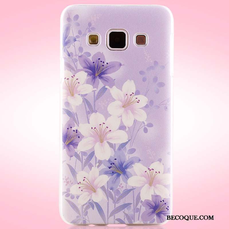 Samsung Galaxy A3 2015 Coque De Téléphone Difficile Peinture Étui Violet Protection