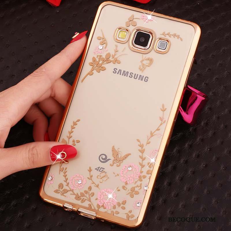 Samsung Galaxy A3 2015 Coque Protection Étui Fluide Doux Anneau Or