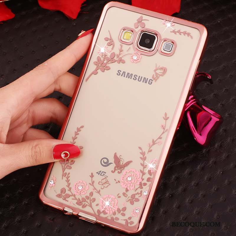 Samsung Galaxy A3 2015 Coque Protection Étui Fluide Doux Anneau Or