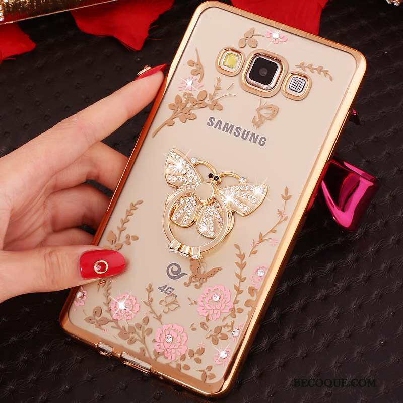 Samsung Galaxy A3 2015 Coque Protection Étui Fluide Doux Anneau Or