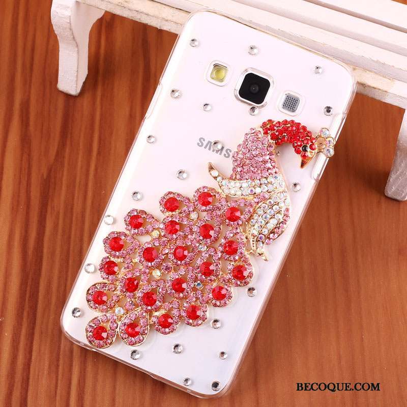 Samsung Galaxy A3 2015 Protection Rouge Coque De Téléphone Strass Incassable Difficile