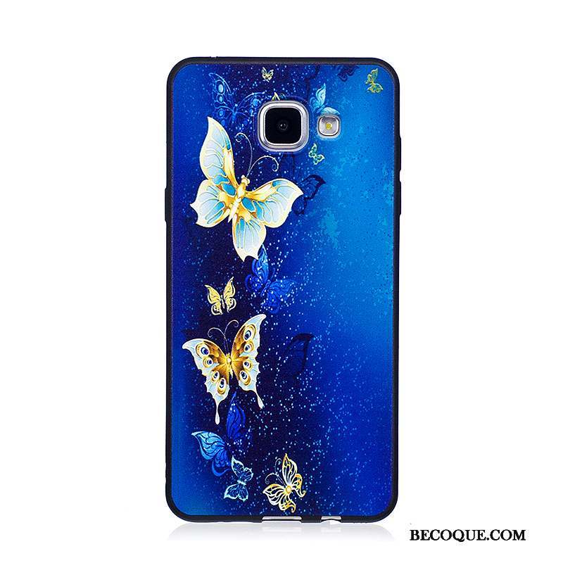 Samsung Galaxy A3 2016 Coque Noir Tendance Fleurs Fluide Doux Peinture Protection