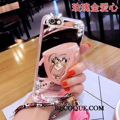 Samsung Galaxy A3 2016 Coque Ornements Suspendus Protection Tendance Or Rose Miroir Incruster Strass