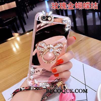 Samsung Galaxy A3 2016 Coque Ornements Suspendus Protection Tendance Or Rose Miroir Incruster Strass