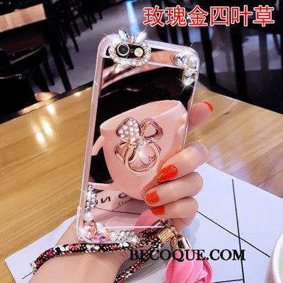 Samsung Galaxy A3 2016 Coque Ornements Suspendus Protection Tendance Or Rose Miroir Incruster Strass