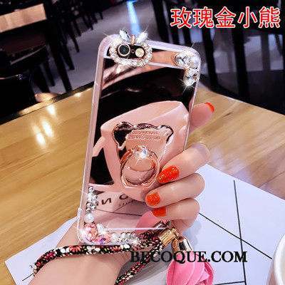 Samsung Galaxy A3 2016 Coque Ornements Suspendus Protection Tendance Or Rose Miroir Incruster Strass