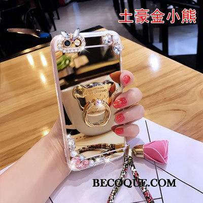 Samsung Galaxy A3 2016 Coque Ornements Suspendus Protection Tendance Or Rose Miroir Incruster Strass