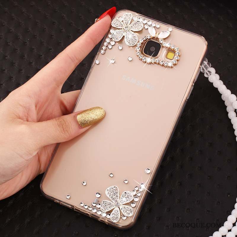 Samsung Galaxy A3 2016 Coque Tout Compris Silicone Fluide Doux Or Rose Étui Incassable
