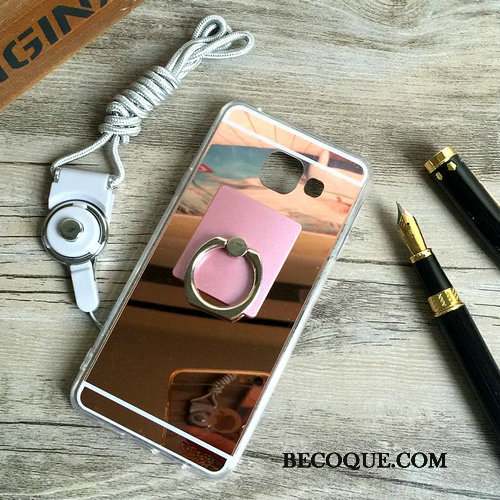 Samsung Galaxy A3 2016 Ornements Suspendus Coque De Téléphone Miroir Or Rose Protection