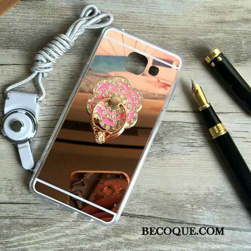 Samsung Galaxy A3 2016 Ornements Suspendus Coque De Téléphone Miroir Or Rose Protection