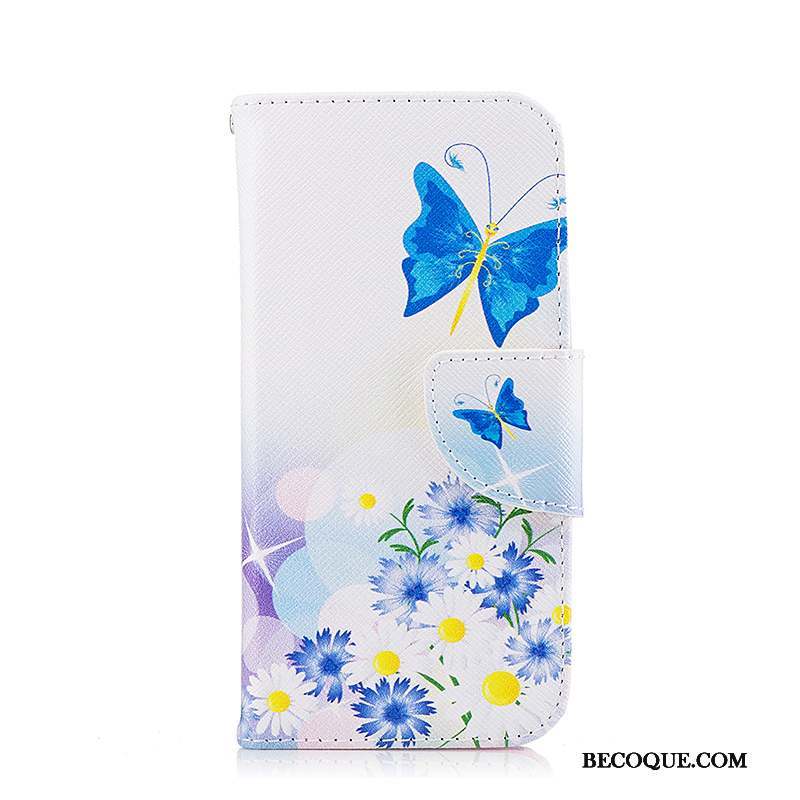 Samsung Galaxy A3 2016 Étui En Cuir Coque De Téléphone Housse Papillon Violet Peinture