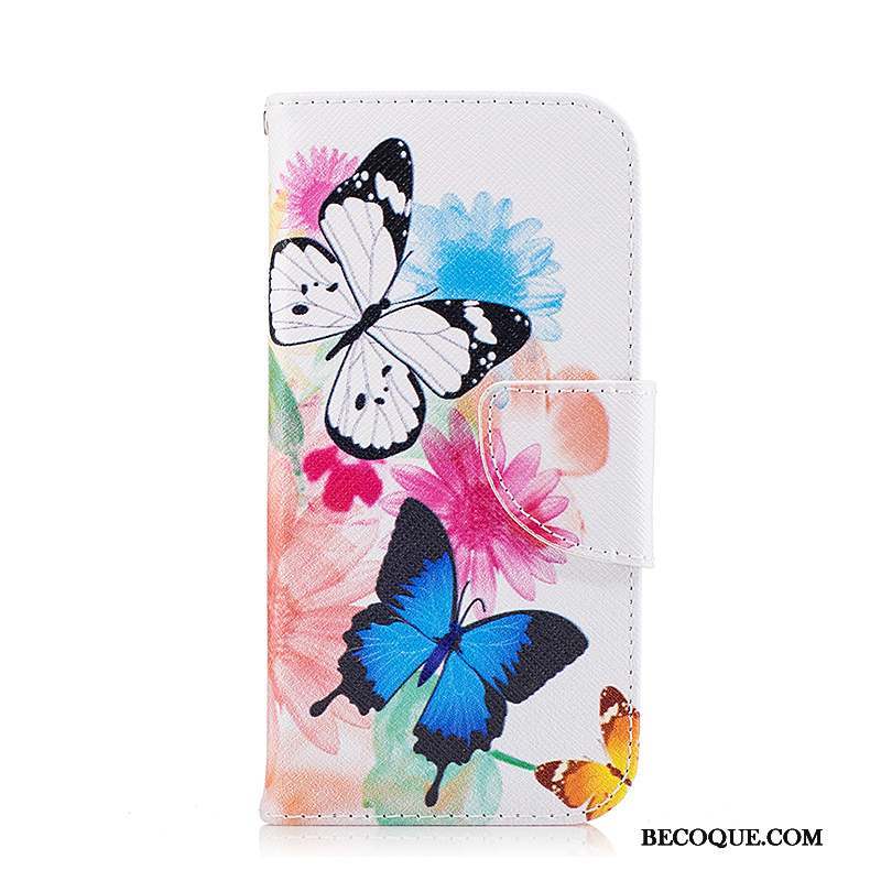 Samsung Galaxy A3 2016 Étui En Cuir Coque De Téléphone Housse Papillon Violet Peinture