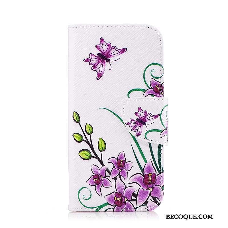 Samsung Galaxy A3 2016 Étui En Cuir Coque De Téléphone Housse Papillon Violet Peinture