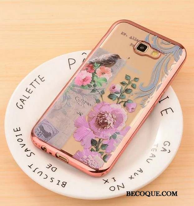 Samsung Galaxy A3 2017 Gaufrage Coque En Silicone Dessin Animé Étui Rose Placage