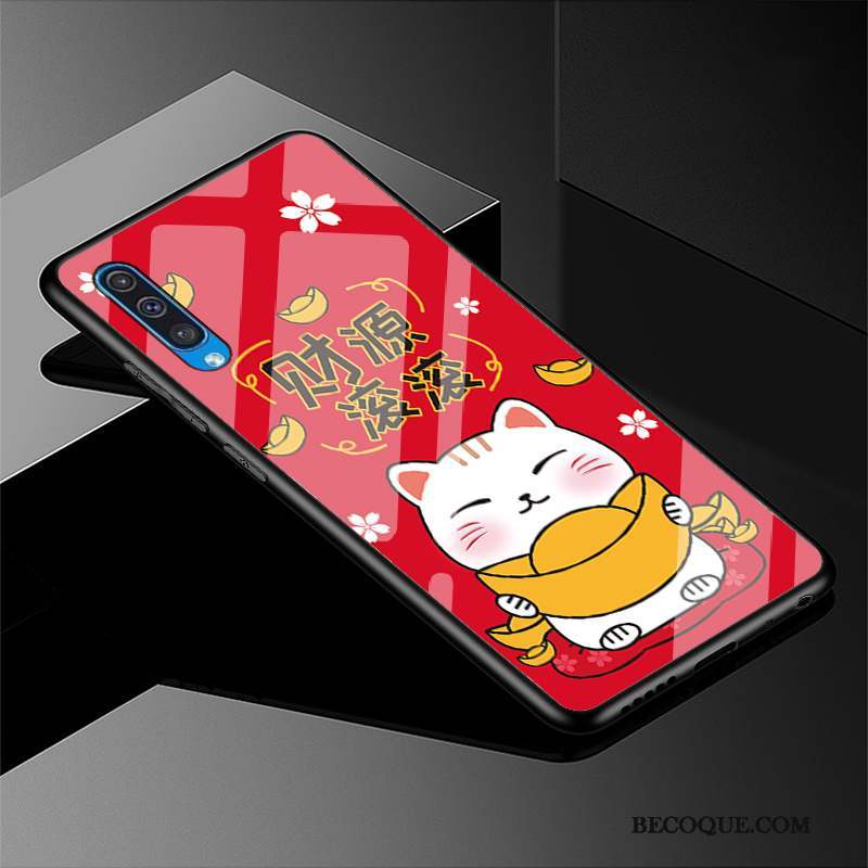 Samsung Galaxy A30s Coque Chat Rouge Difficile Nouveau Étui Verre