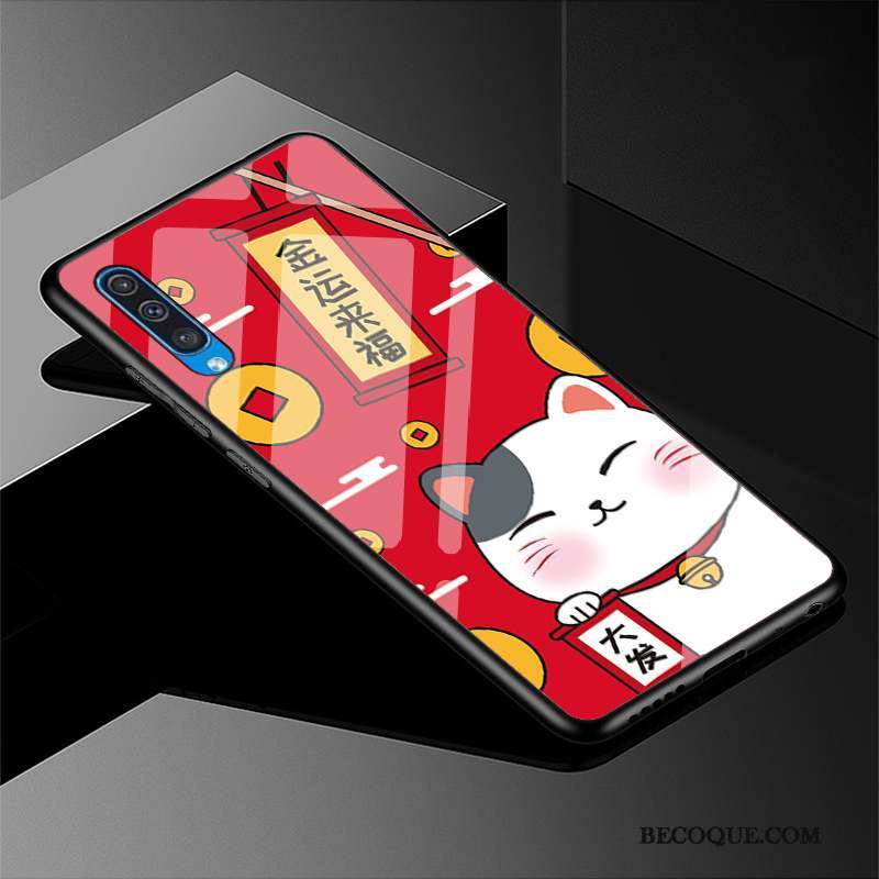 Samsung Galaxy A30s Coque Chat Rouge Difficile Nouveau Étui Verre