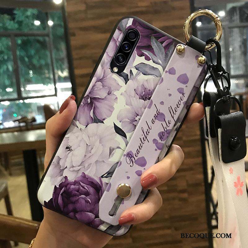 Samsung Galaxy A30s Coque De Téléphone Support Blanc Étui Fleur Fluide Doux