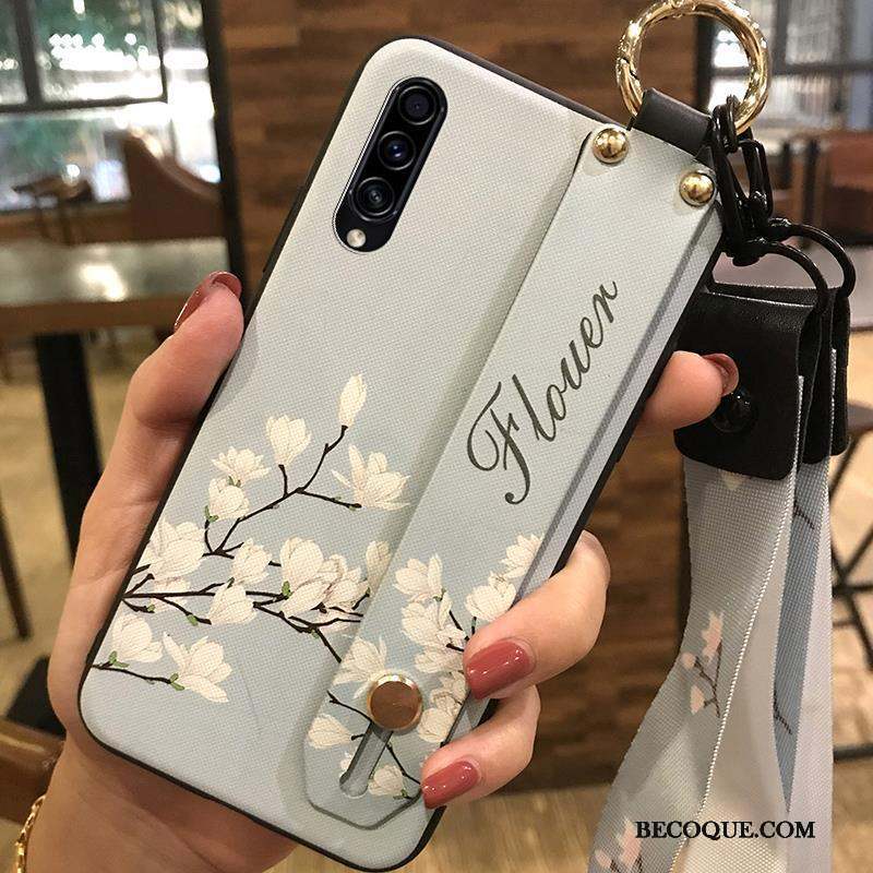 Samsung Galaxy A30s Coque De Téléphone Support Blanc Étui Fleur Fluide Doux