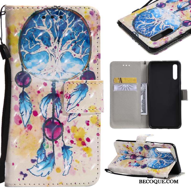 Samsung Galaxy A30s Coque Housse Étui Peinture Carte Étui En Cuir Protection