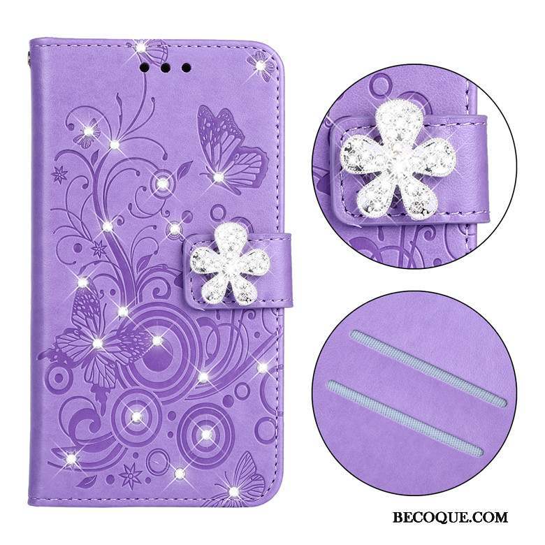Samsung Galaxy A30s Coque Incassable Silicone Papillon Violet Fluide Doux Étui En Cuir