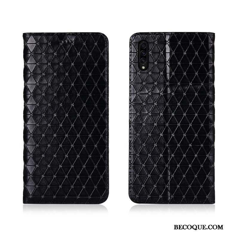 Samsung Galaxy A30s Coque Étui En Cuir Plaid Incassable Téléphone Portable Marque De Tendance Protection