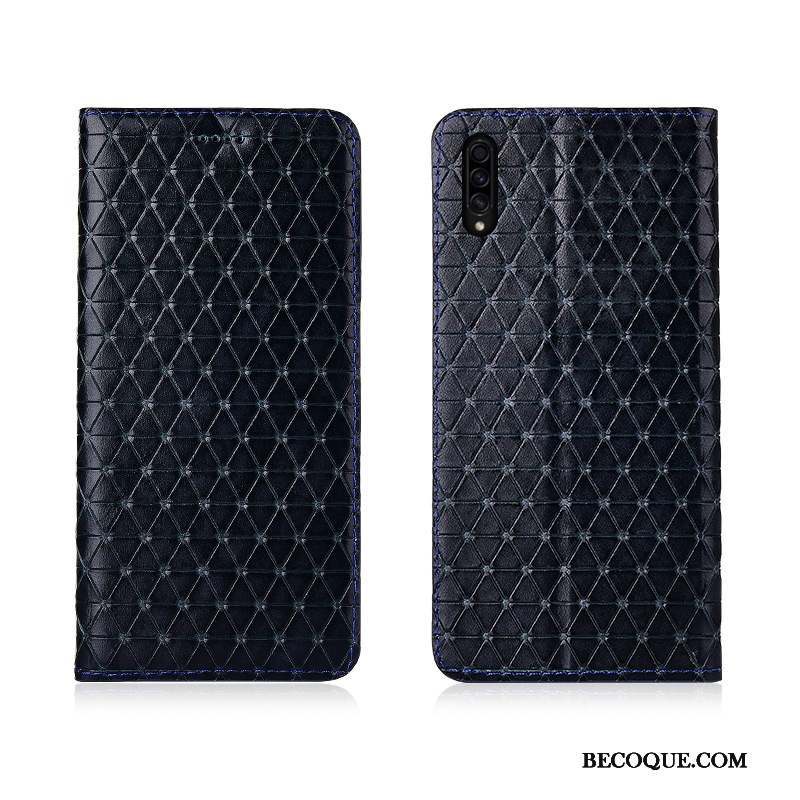 Samsung Galaxy A30s Coque Étui En Cuir Plaid Incassable Téléphone Portable Marque De Tendance Protection