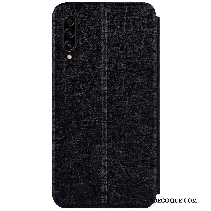 Samsung Galaxy A30s Coque Étui Incassable Étui En Cuir Argent De Téléphone