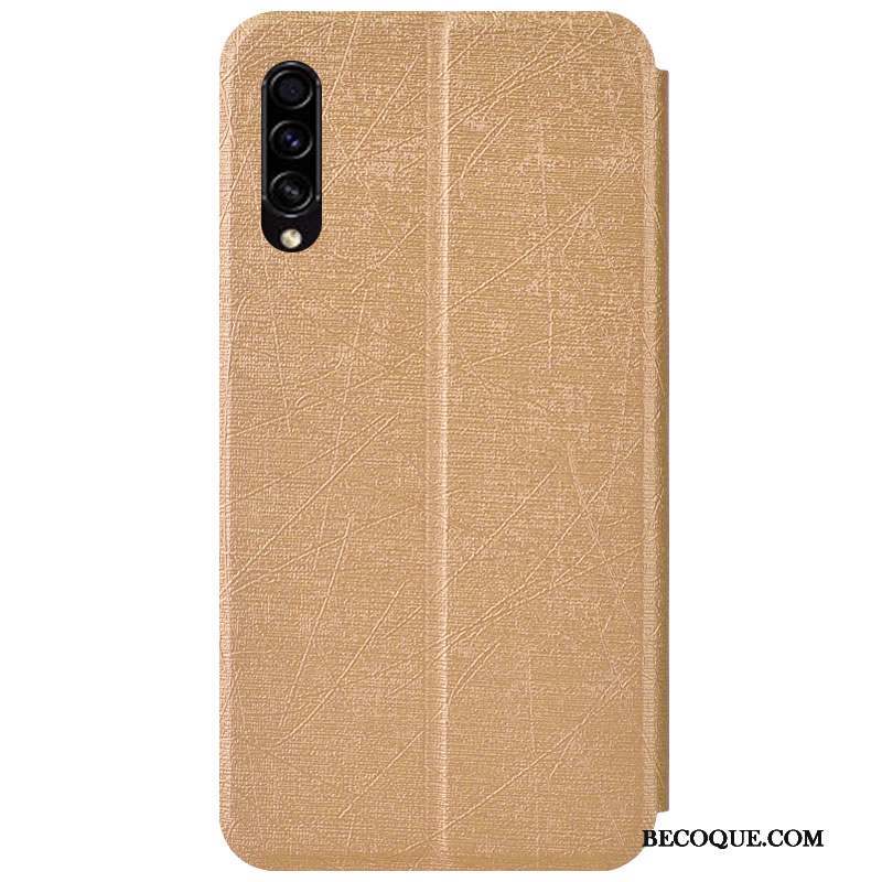 Samsung Galaxy A30s Coque Étui Incassable Étui En Cuir Argent De Téléphone