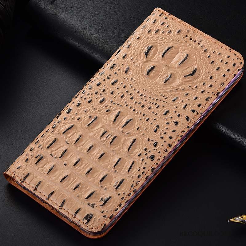 Samsung Galaxy A30s Cuir Véritable Modèle Fleurie Coque De Téléphone Crocodile Étui Protection