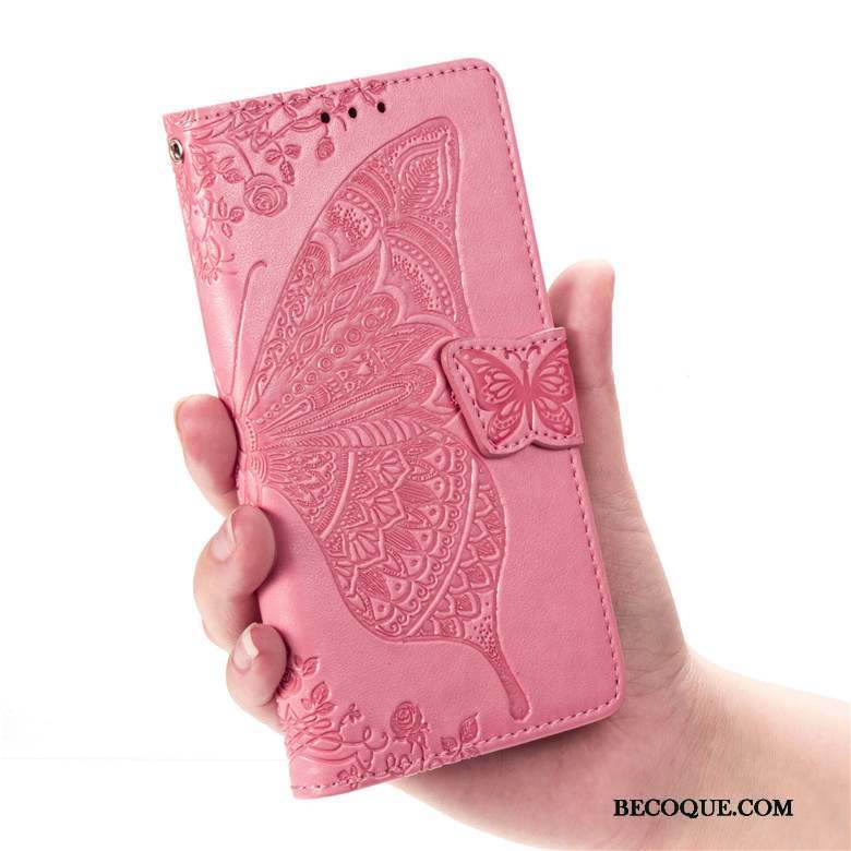 Samsung Galaxy A30s Housse Coque De Téléphone Incassable Étui En Cuir Rose Fleur