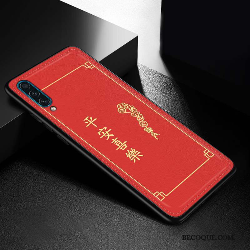 Samsung Galaxy A30s Mode Cuir De Fête Rouge Coque Net Rouge