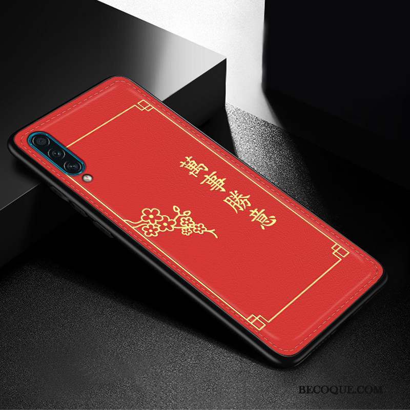 Samsung Galaxy A30s Mode Cuir De Fête Rouge Coque Net Rouge