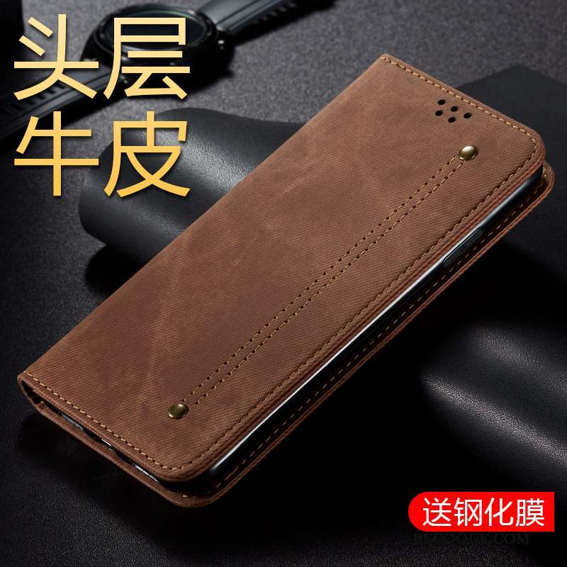 Samsung Galaxy A30s Étui En Cuir Coque De Téléphone Clamshell Tempérer Business Membrane