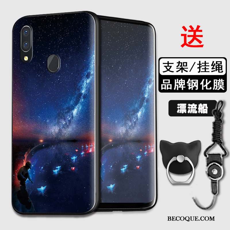 Samsung Galaxy A40 Fluide Doux Coque De Téléphone Bleu Incassable Amoureux Étui