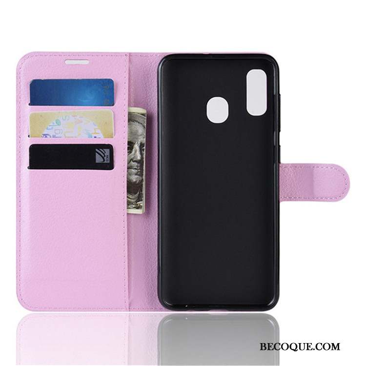 Samsung Galaxy A40 Étui En Cuir Coque De Téléphone Noir Protection Portefeuille Housse