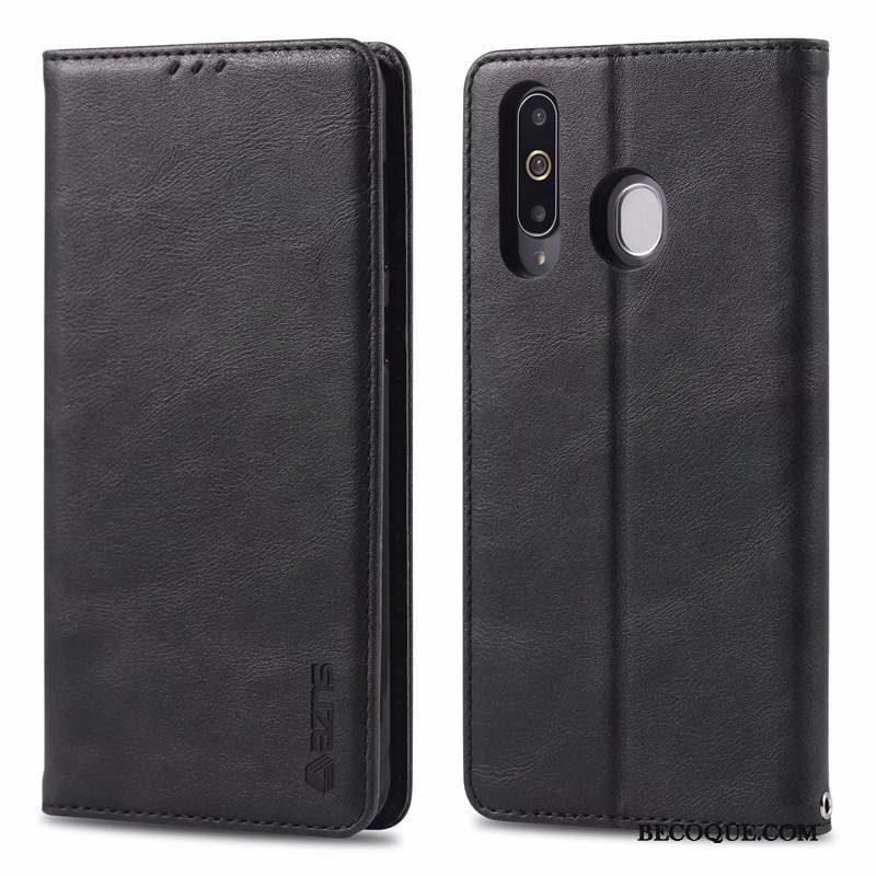 Samsung Galaxy A40s Coque Luxe Clamshell Étui En Cuir Silicone Tout Compris Élégant