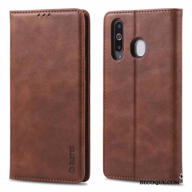 Samsung Galaxy A40s Coque Luxe Clamshell Étui En Cuir Silicone Tout Compris Élégant