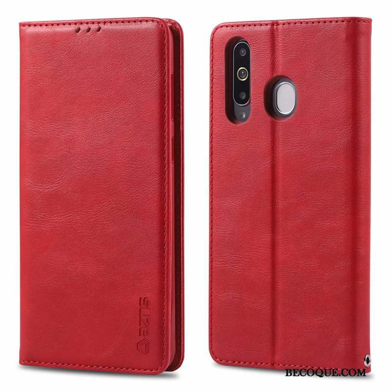 Samsung Galaxy A40s Coque Luxe Clamshell Étui En Cuir Silicone Tout Compris Élégant